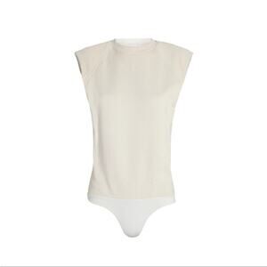 NWT Jonathan Simkhai Terry Sweatshirt Bodysuit Channing Women Size XL $185 Cream